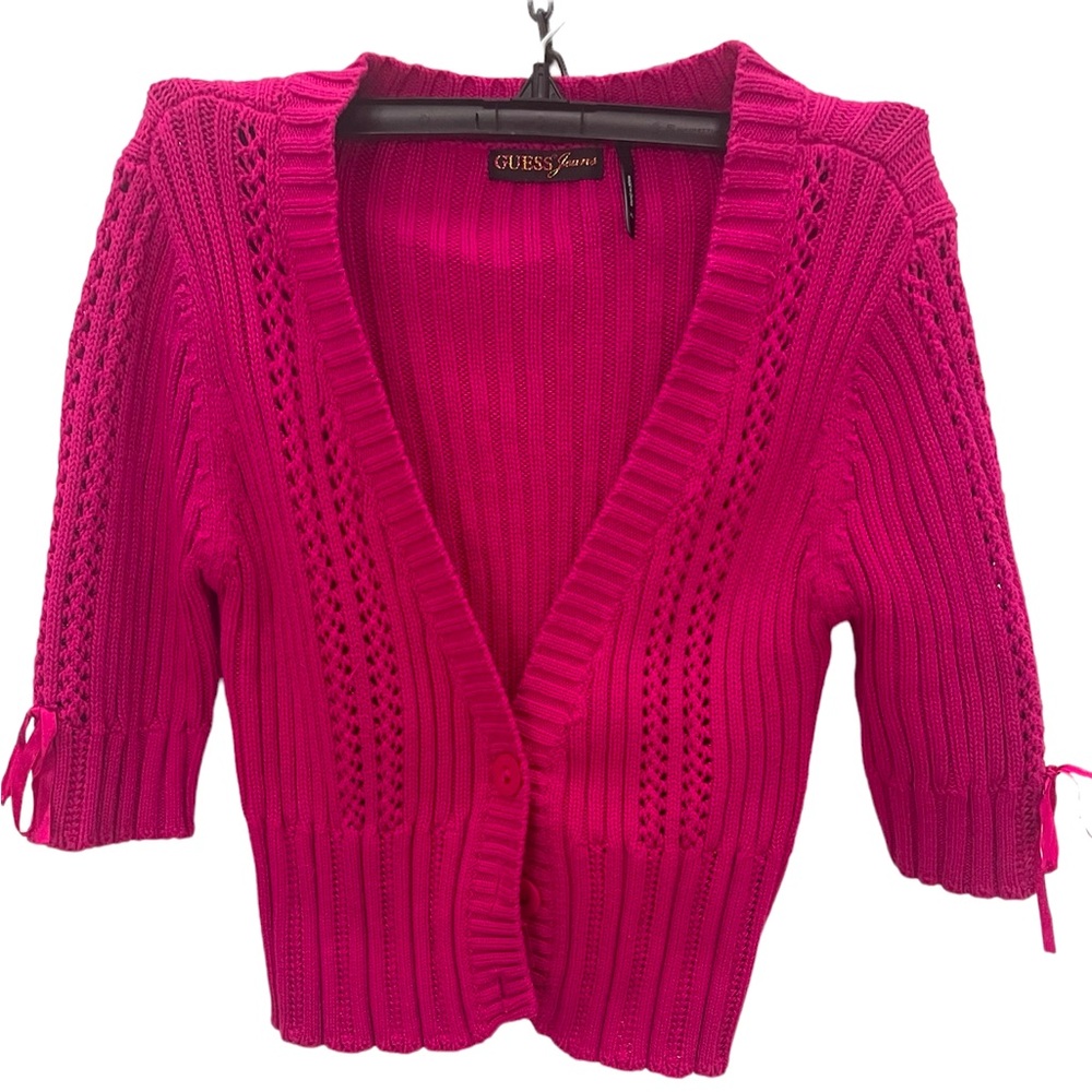 Guess Jeans Cropped Cardigan Sweater Top. Size- XL